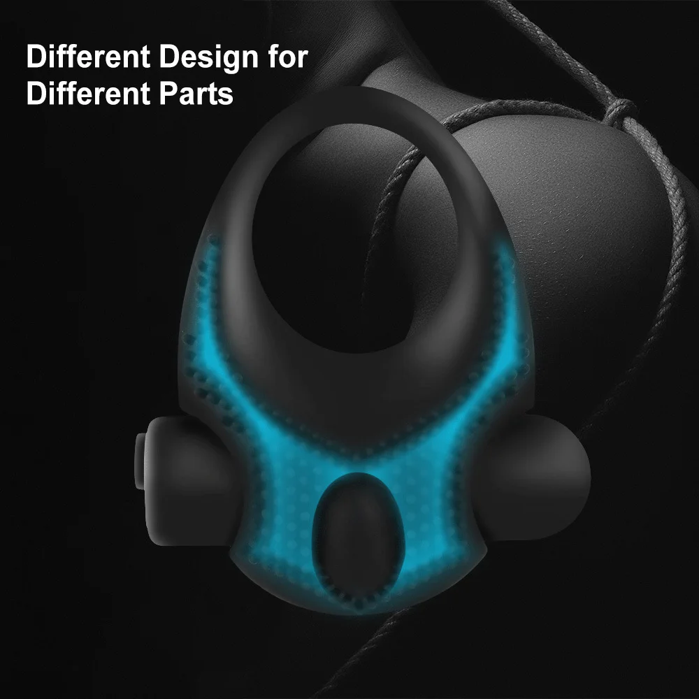 Penis Ring Men's Silicone Bullet Vibrating Elastic Erection Enhancing Cock Rings