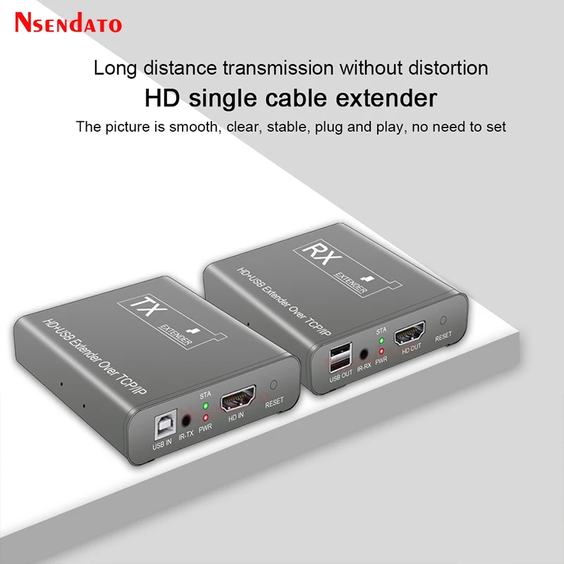 HDMI KVM USB Extender Over RJ45 250m Ethernet cat5e 6 1080P HDMI USB KVM Video Transmitter Receiver Extender For Mouse keyboard