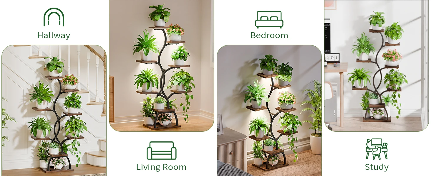 tall metal small heavy duty pot modern wood ladder mid century 8 tiered corner