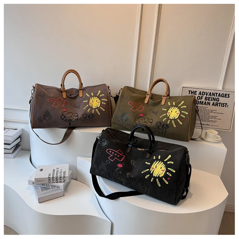 Gym Bag for Woman Graffiti Fitness Handbag Travel Duffle Valise Luggage Shoulder Sports Outdoor Pocket Weekend Crossbody Bag 6