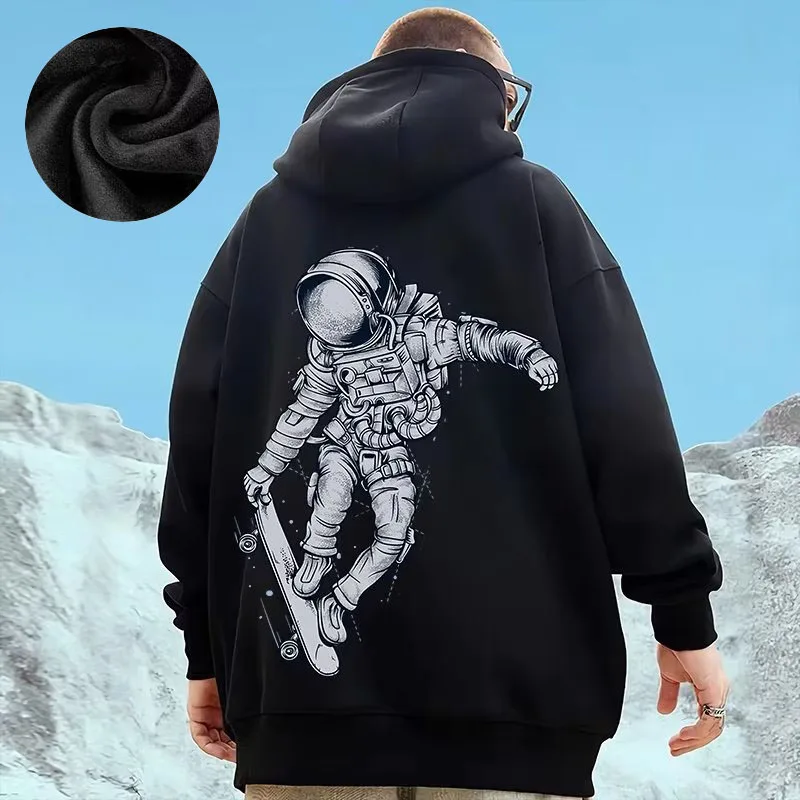 Hooded Sweater Men's Trendy Brand Large Size M-8XL Men's Autumn And Winter Style Plush And Thick Fat Hip-hop Pullover Jacket