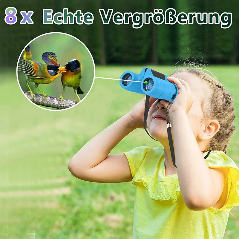 Binoculars For Kids High-Resolution 8X21 Small Compact Toy Binoculars For Bird Watching Hiking Camping Exploration 4