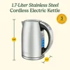 1.7-Liter Stainless Steel Cordless Electric Kettle with 6 Preset Temperatures,boil-dry protection with auto shutoff 6