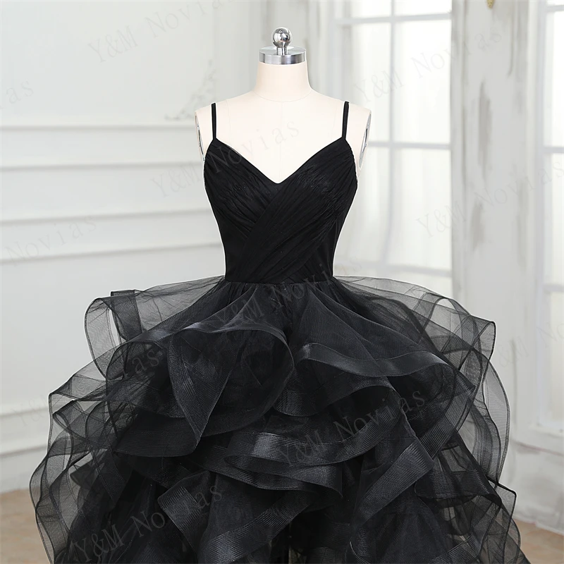 Quinceanera Dresses Ruffles V Neck Spaghetti Straps Sweet 15 Girls Short Front and Long Train Vestidos De Quinseanera
