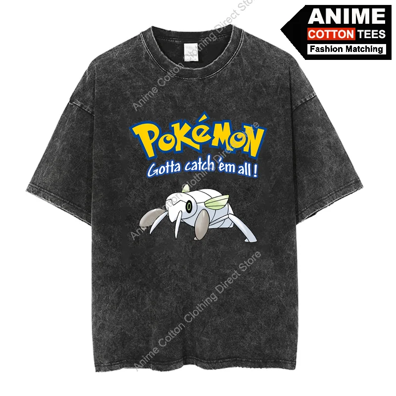 

Pokemon Nincada T Shirt Cartoon Anime Cute Elf Print Clothes Tops Y2k Harajuku Casual Unisex Oversized Loose T-shirt Cotton Tees