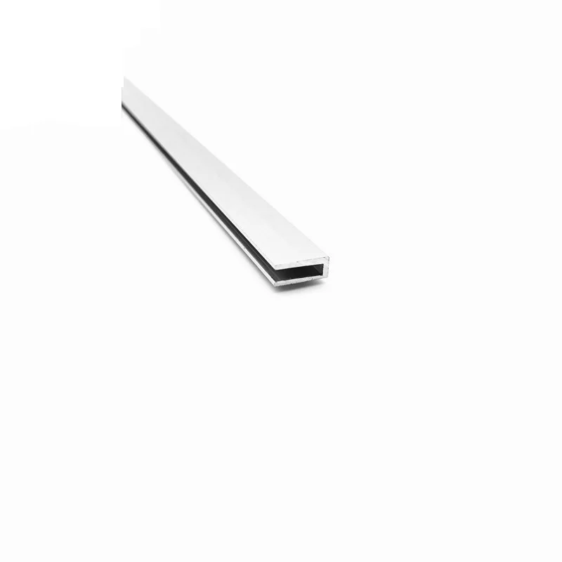 Aluminum U Channel U shape Aluminum 4-7mm wide 0.6-0.8mm thick 6063 Aluminum Alloy Glass Covered Edge Strip