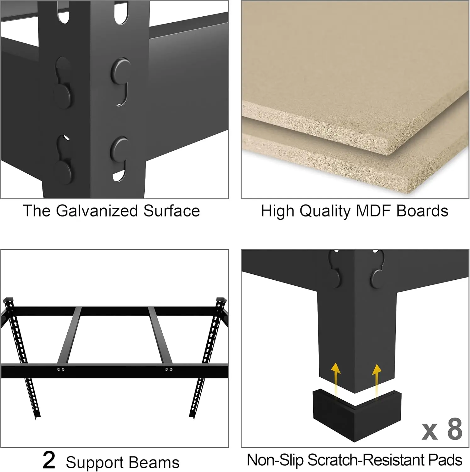 48" x 24" x 72" Heavy Duty Storage Shelves - 5 Tier Adjustable Garage Storage Shelving, Metal Storage Utility Rack Shelf Unit