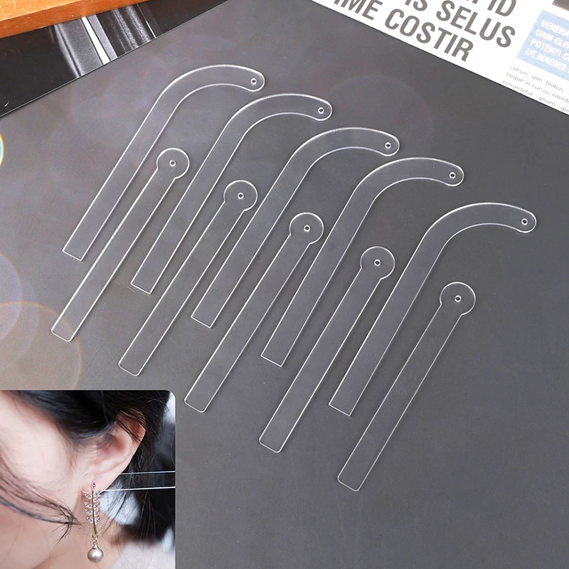 5Pcs Transparent Acrylic Earring Try On Stick Forecast Shop Special Tool Ear Stud Trial Display Holder Rack for Live Stream