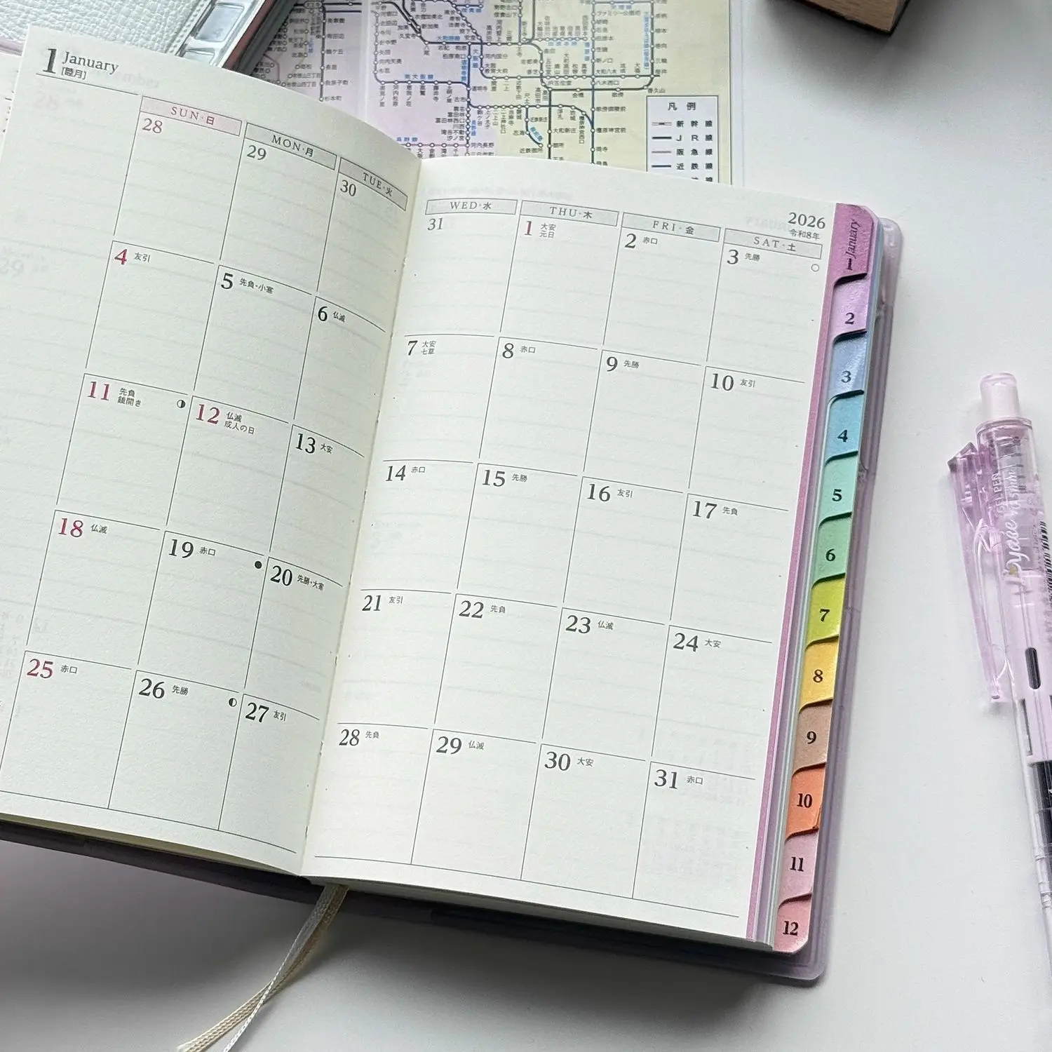 Agenda INS Notebook 2026 con indice arcobaleno Manuale di pianificazione cortical Piano settimanale mensile di alto valore Note di lavoro - immagine 2