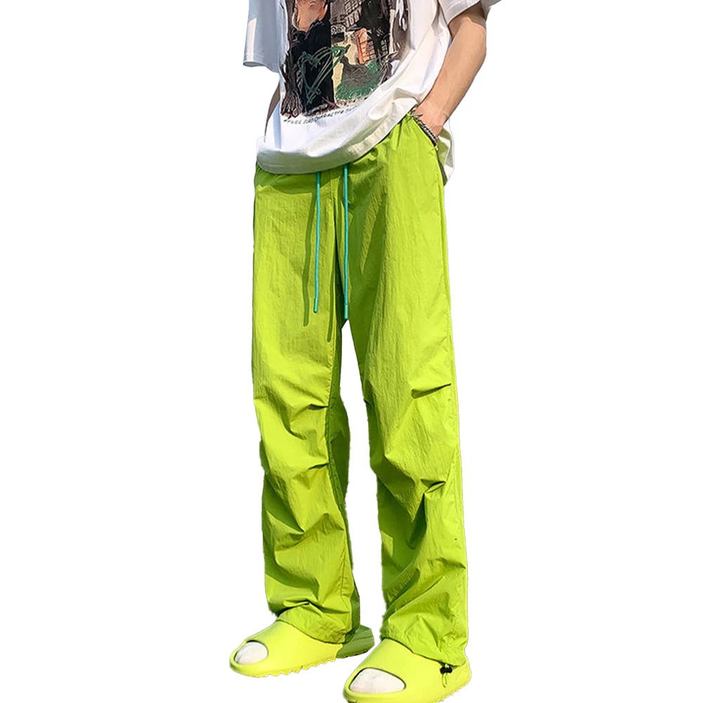 

Fashion Man Candy Color Wide Leg Baggy Pants Loose Streetwear Outdoor Drawstring Sweatpants Pants Trousers Clothing For Men
