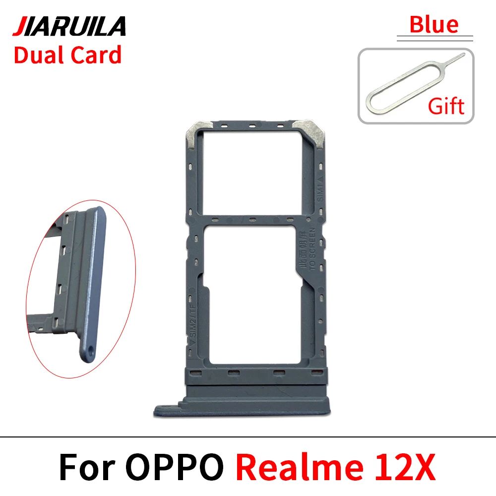 50Pcs, Realme 12X C25 C33용 Sim 카드 트레이 Sim 카드 서랍 칩 슬롯 홀더 전화 액세서리