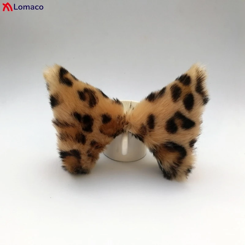 Women Girls Lolita Plush Cat Ear Hairpins Anime Cosplay Long Faux Fur Fox Ears Hair Clips Party Accessories Props