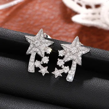 2025 new star-shaped jewelry, popular shiny and sweet stud earrings, light luxury high-end fashion jewelry women