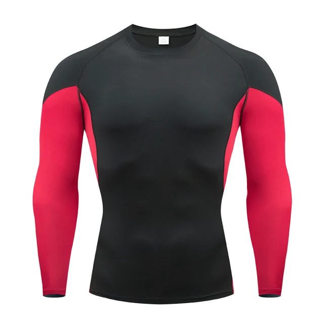 Camiseta de compresión para hombre, ropa deportiva de manga larga para correr, gimnasio, Fútbol - Imagen 5