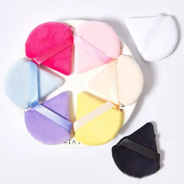 Triangle Makeup Sponge Powder Puff Face Body Makeup Soft Cotton Wet Or Dry Face Powder Puff Washable Velvet Makeup Puff Tools