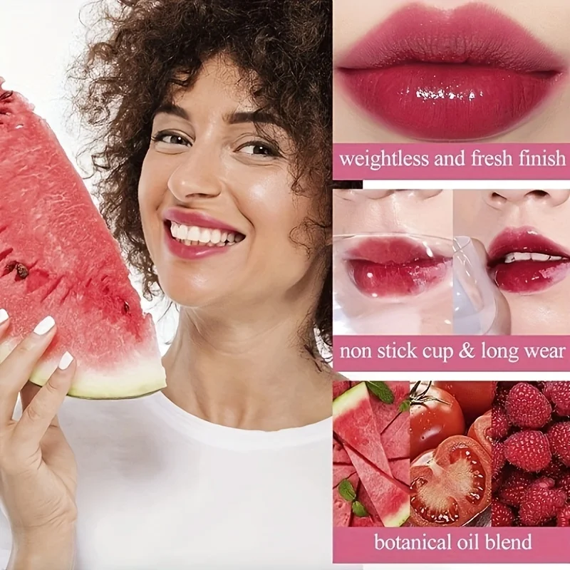 Fruity Lip Tint Water Gloss Tint, Moisturizing Non-transfer Liquid Lipstick, Long-Lasting Water Tint, Hydrating Lip Makeup 6