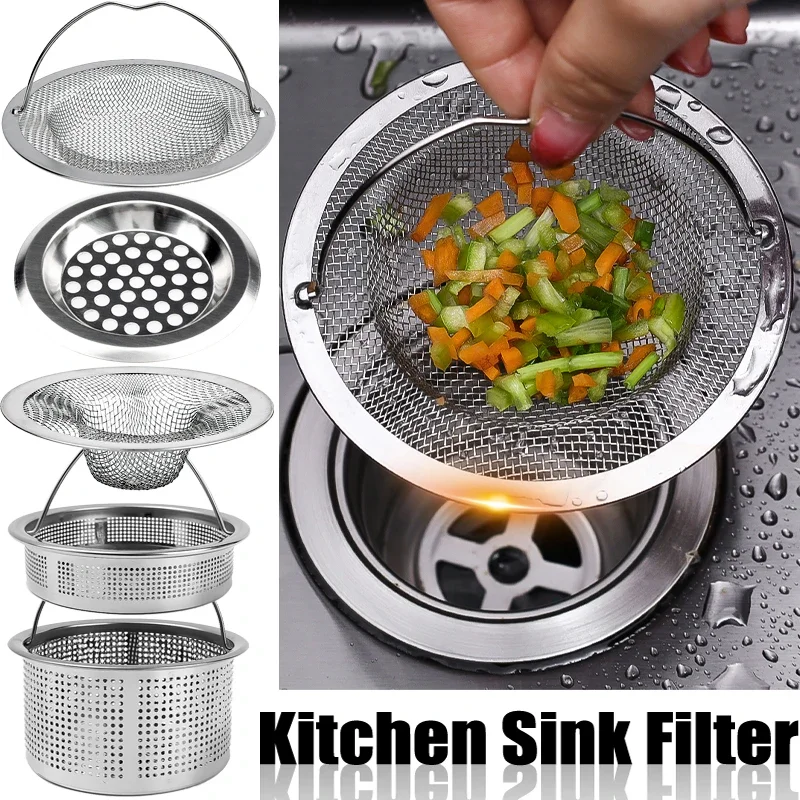 Stainless Steel Floor Drain Strainers Covers Kitchen Sink Filter Hair Stopper Mesh Basket Screen Catcher Bathroom Accessories sink drain filter screen bounce cores sink drain plug sink basins drain baskets sink stopper for bathroom kitchen drop ship