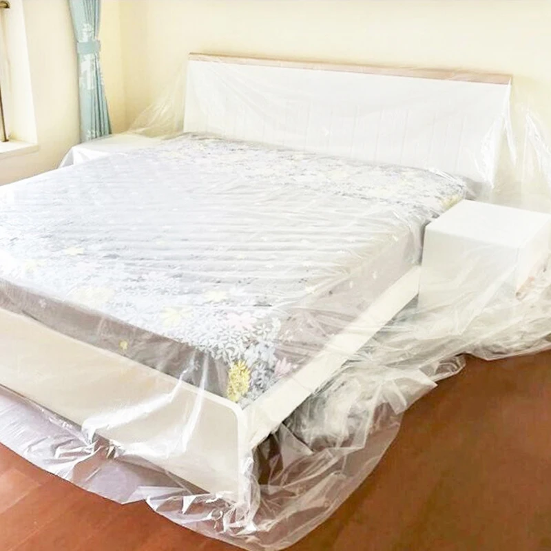 Disposable Furniture Dust Cover Plastic Waterproof Dustproof Transparent Home Moving Decoration Sofa Bed Table Protect Film
