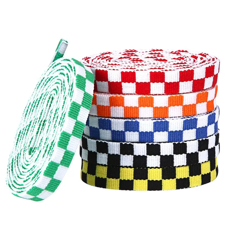 

Flat Shoelaces For Sneakers Checkerboard Sport Shoe Laces Young Men And Women Shoe Accessories Printed Shoelace 6 Colors