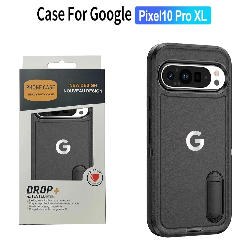 Rugged Hybrid Heavy Armor Invisible Bracket Case, TPU+PC Enhanced Anti-drop Protection
