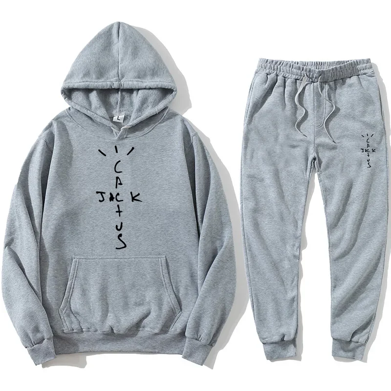 Hip Hop Hoodies Cactus Jack Swag Print Funny Women Men Hooded Sweatshirt Casual Pullover +Pants