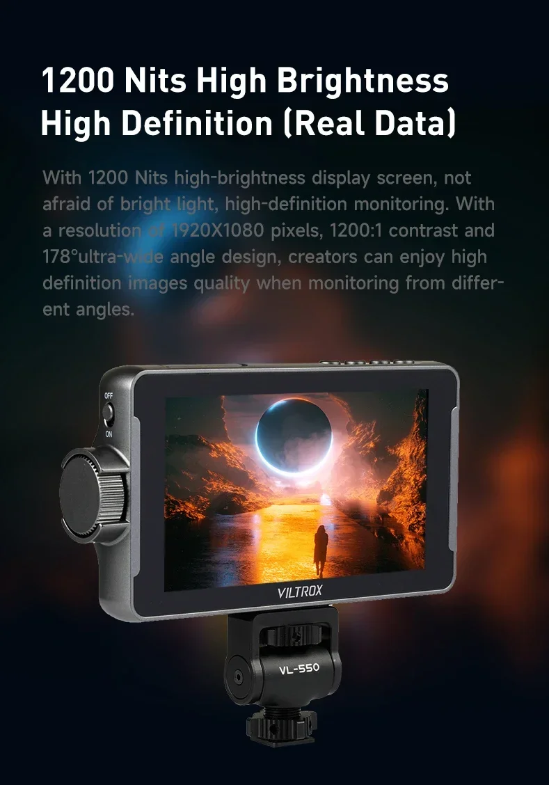 VILTROX DC-550 モニター VILTROX DC-550 PRO Touchscreen Camera Video Monitor, 5.5