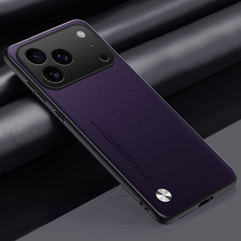Luxury PU Leather Soft Back Phone Case - Plain Skin Design