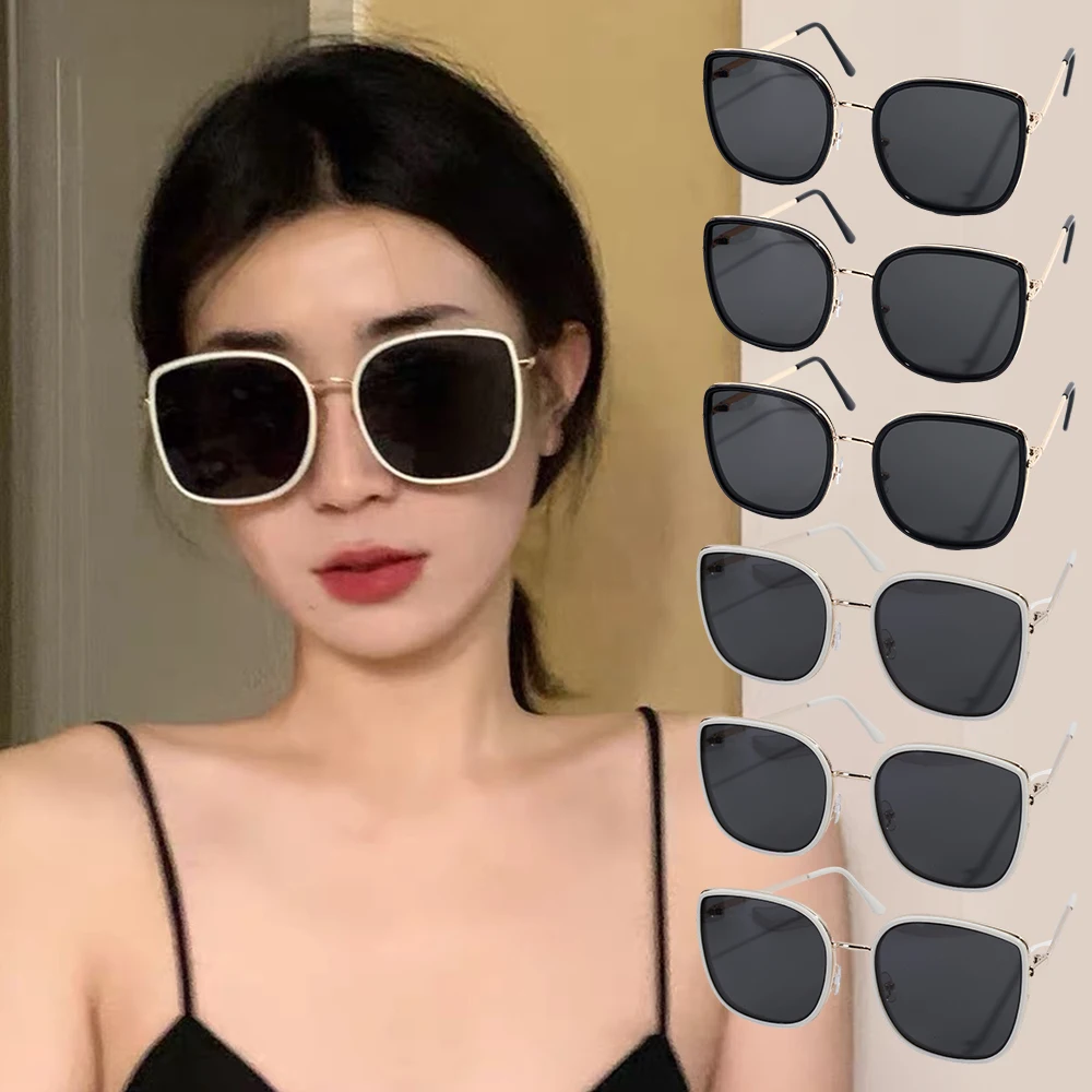 Korean New Fashion Oval Cat Eye Sunglasses Lady Metal Rimless shades Luxury Sunglasses Female Driving Glasses zonnebril dames
