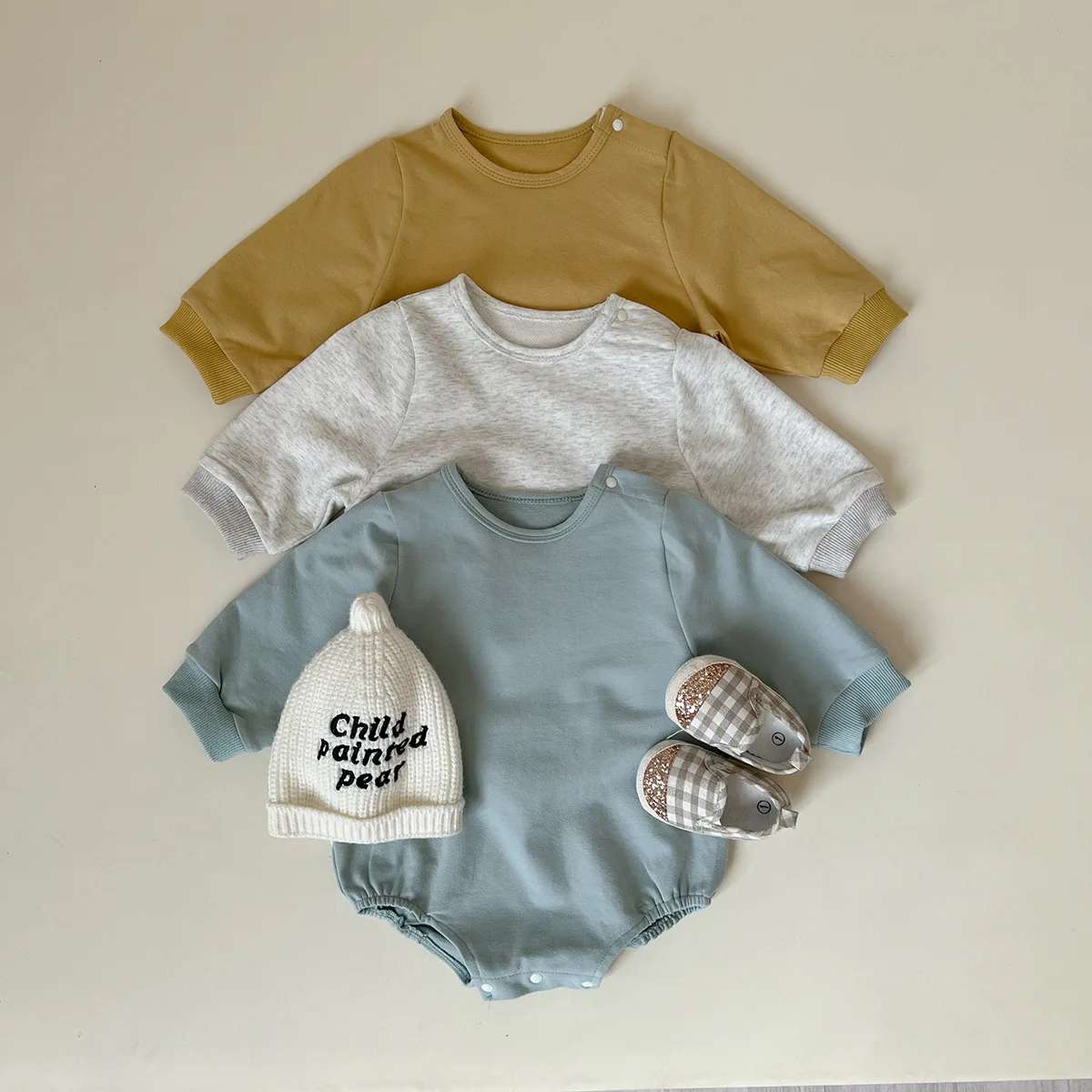 

Autumn New Baby Long Sleeve Solid Bodysuit Newborn Infant Girl Cotton Jumpsuit Toddler Boy Bottoming Clothes 0-24M