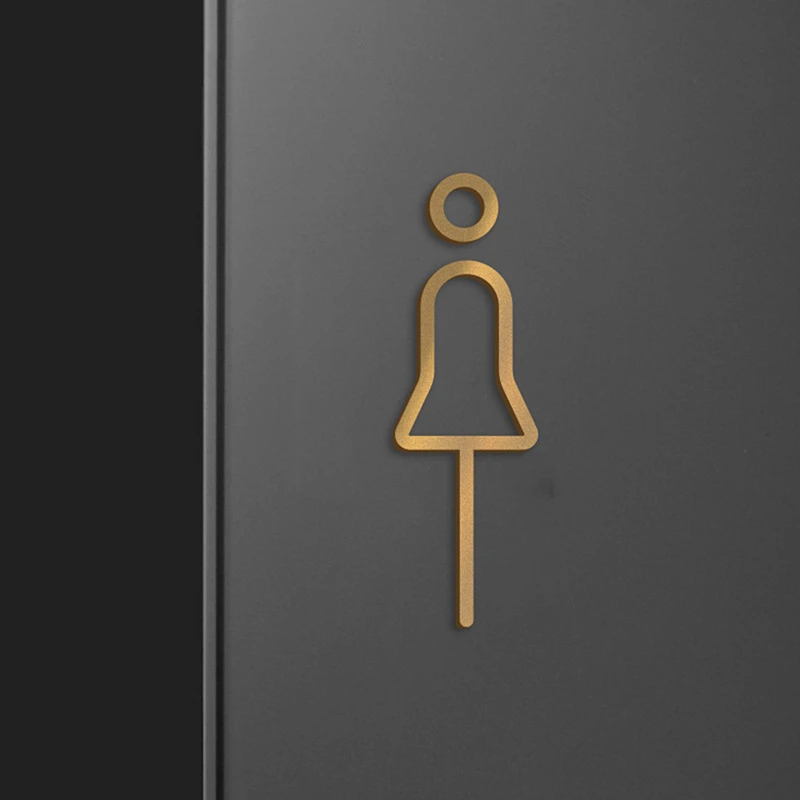 2Pcs Acrylic Toilet Gender Signs Adhesive 3D Men Women Sign Restaurant Office Hotel Bathroom Washroom Identification Signage