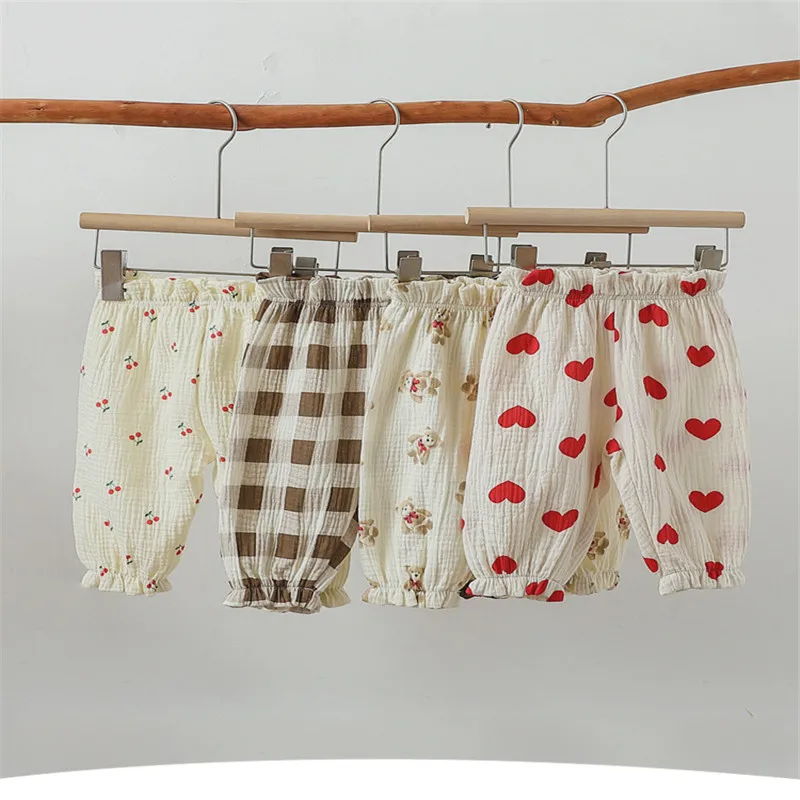 

New Summer Children Pants Loose Korea Style Solid Color Breathable Trousers for Boys Harem Pants Girls Simple Kids Wide Pants