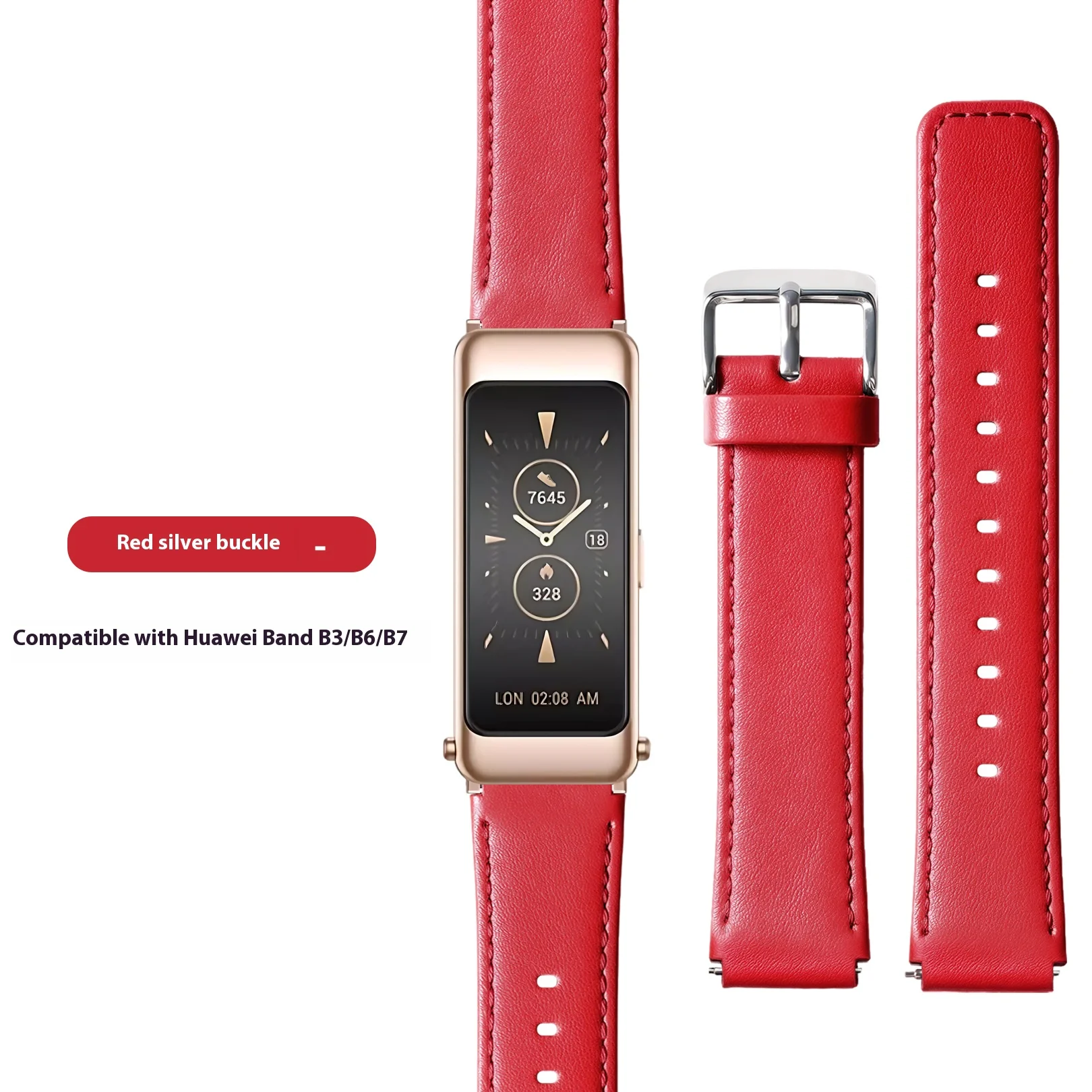 16 مللي متر جديد جلد طبيعي الفرقة لهواوي B7 B6 B3...