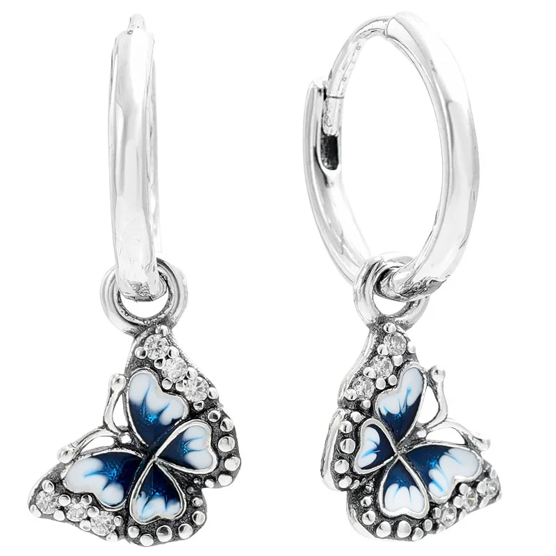 Pendiente de Plata de Ley 925 Original para mujer, Arete con diseño de corazón de amor, Halo redondo, piedras infinitas, flor de melocotón, joyería Popular DIY