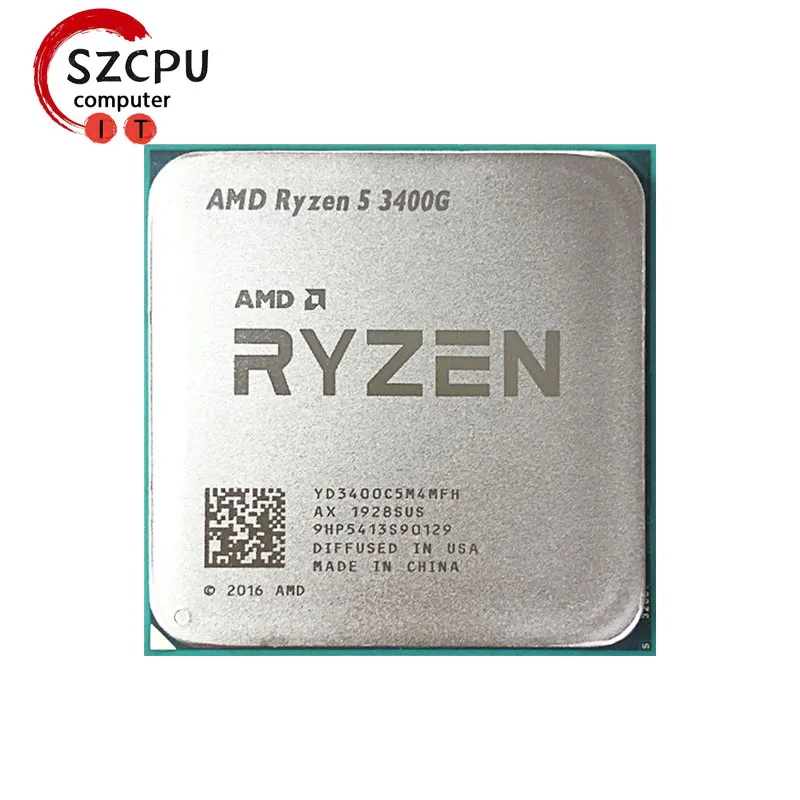 AMD Ryzen 5 3400G R5 3400G 3.7 GHz Used Quad-Core Eight-Thread 65W CPU  Processor YD3400C5M4MFH Socket AM4