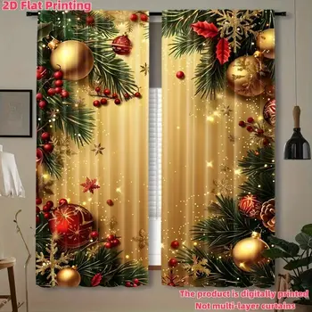 Christmas Costume Print Curtain Set 1