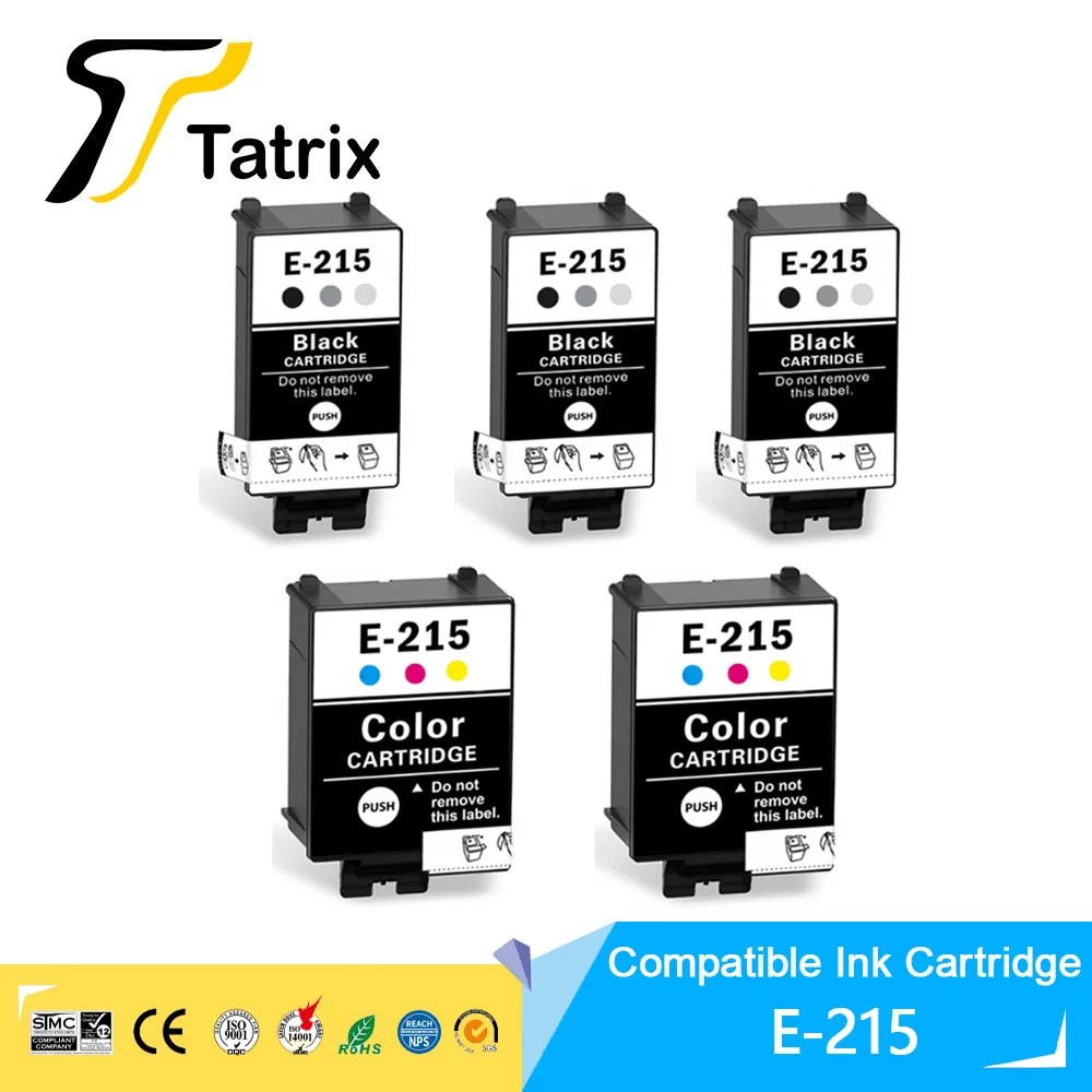 

Tatrix E-215 T215 BK T215 CL Compatible Ink Cartridges For Epson Workforce WF-100 / WF100 printer. 215 INK Cartridge (NA/AU)