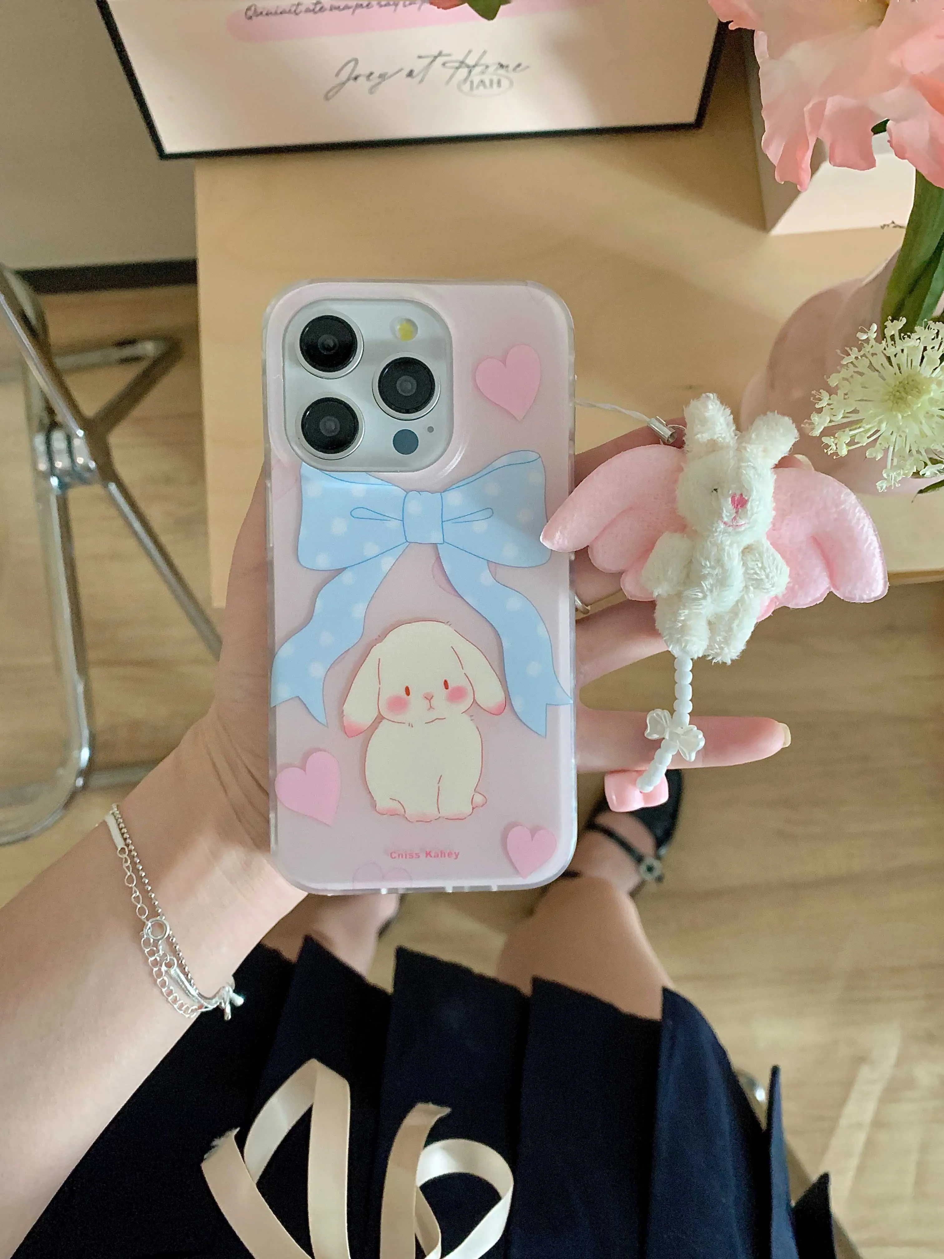 Angel Rabbit Chain Phone Case for iPhone