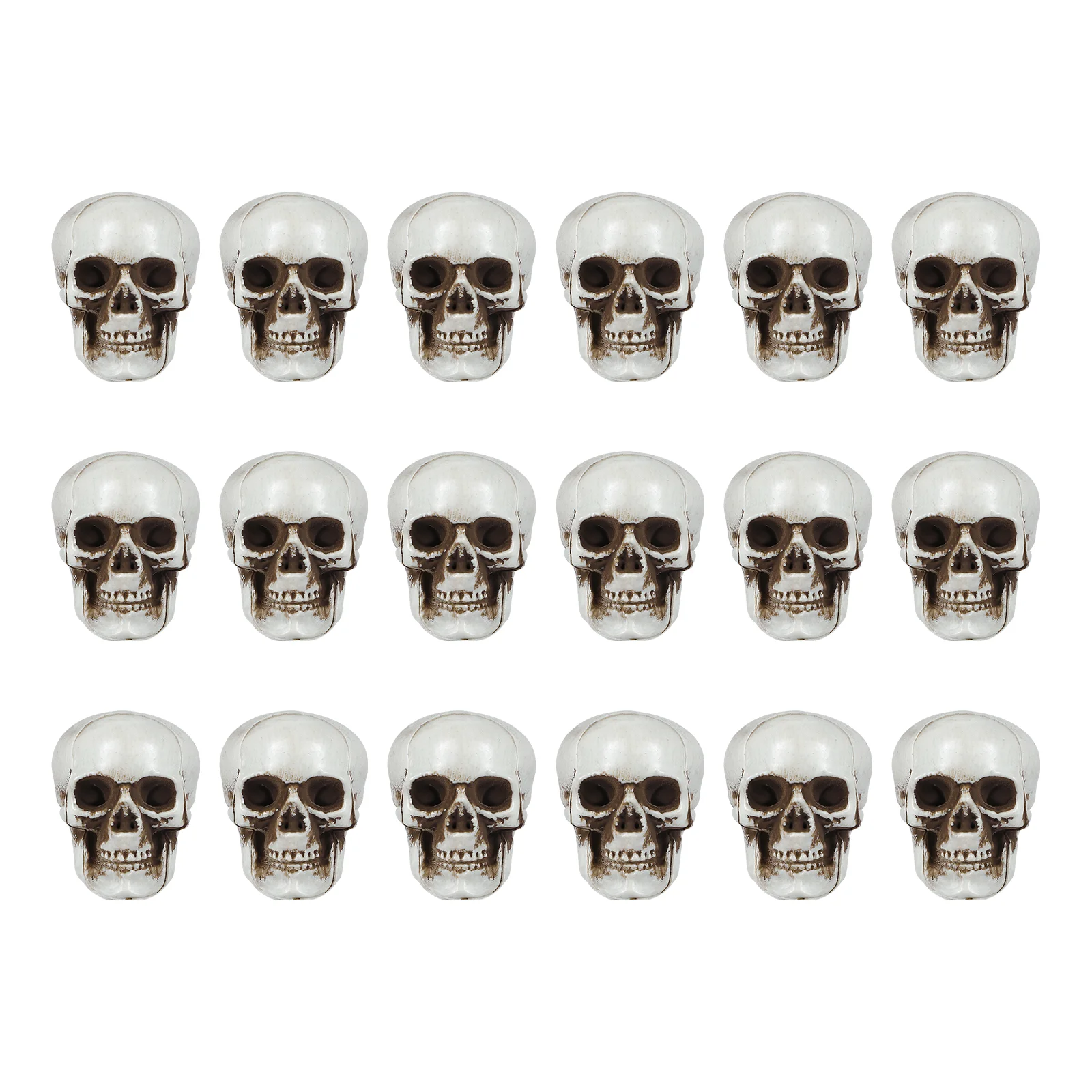 

NUOBESTY 18pcs Halloween Prank Props Terrifying Skull Decor Mini Plastic Ornament for Haunted House Roombreak Party