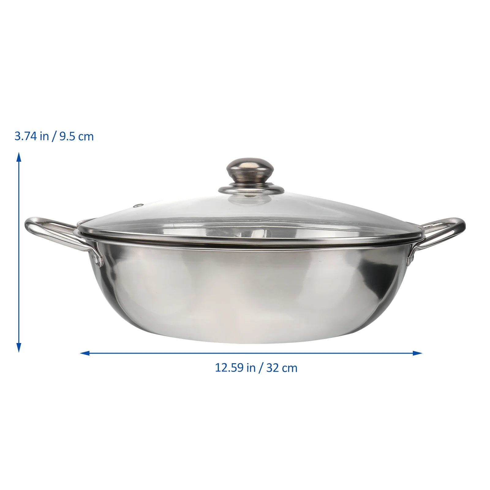 

Stainless Steel Hot Pot with Lid Shabu Shabu Yin Yang Hot Pot Cooking Pots With Glass Lid Cookware Mandarin Hot Pot For Home