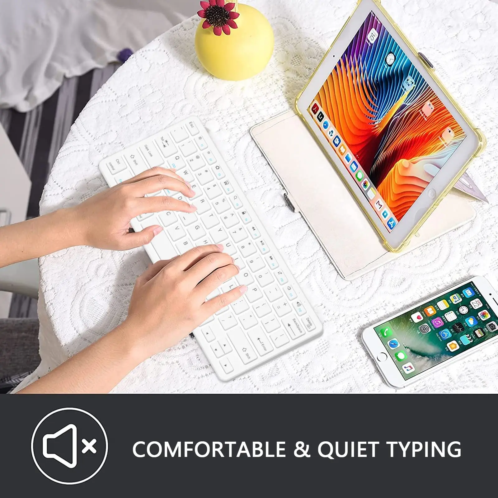 Bluetooth Wireless Keyboard For iPad Compatible iPad 10th/10.2(9/8/7Gen) Air 5/4 Pro 11/12.9 Mini And All Bluetooth Devices