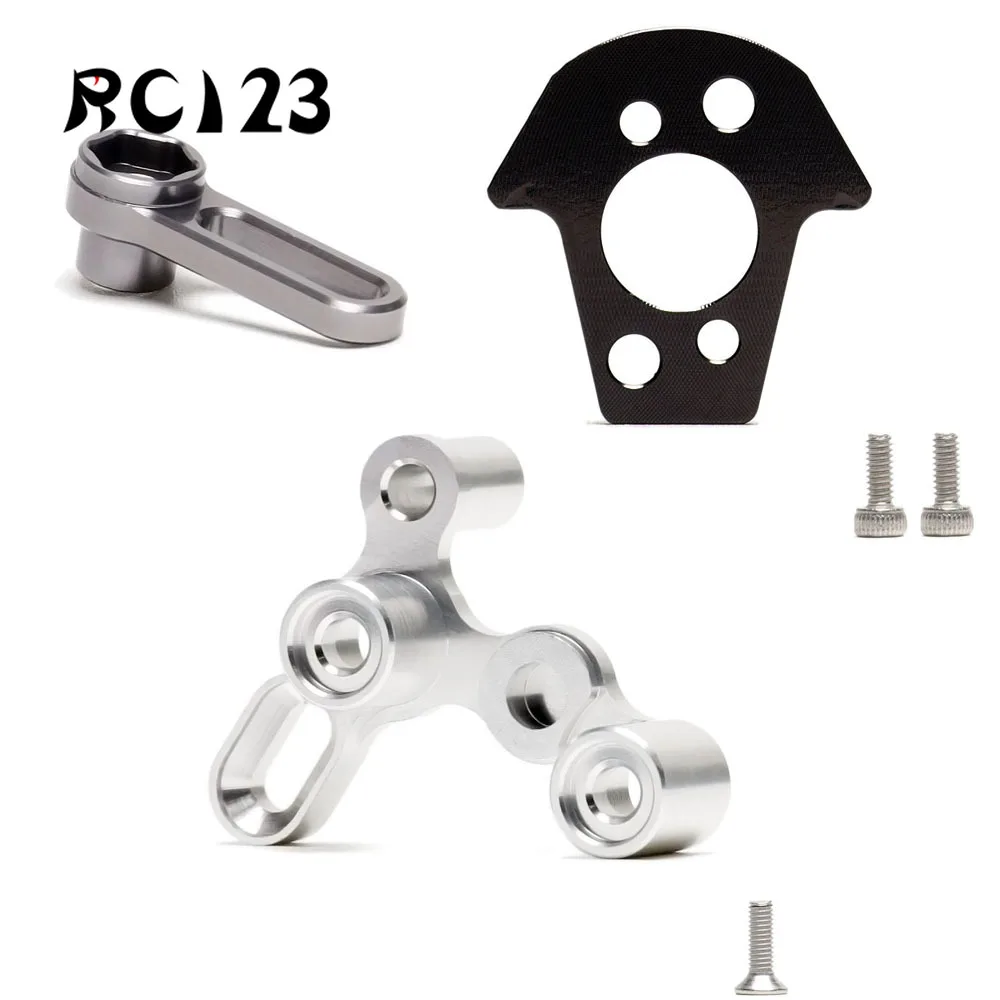 

Upgrade Parts Alloy 23 C10 D4 Motor Plate & Mount & Steering Link For RC 1/8 ARRMA Kyosho Motorcycle Honda NSR500