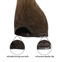 Moresoo-Extensions de cheveux à clipser, Vrais cheveux naturels, Ensemble droit Remy, Extensions de cheveux humains brésiliens à clipser, Vente chaude, 5 PCs, 7 PCs 3