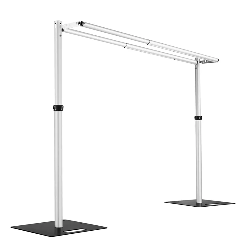 Pipe and drape backdrop stand 20x10ft Double Crossbar Pipe and Drape Stand kit Retractable square aluminum frame Wedding Party Event Decor wall background