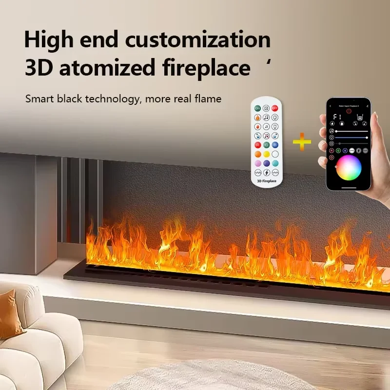 Electric Fireplace Intelligent Indoor Electric Water Vapor Smart Steam LED FlameTV Fireplace Decoration 3D Water Vapour Electric Fireplace