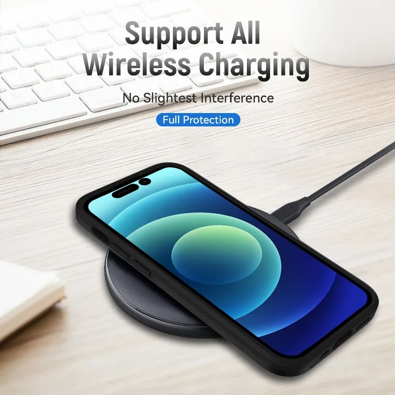 Custodia per cellulare Luxury Armor per iPhone 16 15 14 13 12 11 Pro Max Plus Funzione di assorbimento magnetico Supporta la ricarica wireless_voghion.com