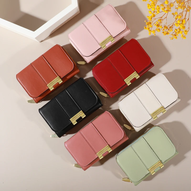 2024 New Women's Wallet Women's Short Korean Edition Long Multi Card Fashionable Versatile Change Bag Handheld Wallet Card Bag 3
