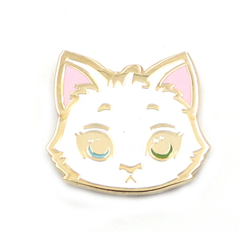 

Producer Cartoon White Lovely Cat Cute Animal Design Lapel Pins Wholesale Manufacturer Hard Enamel High Quality Badge No MOQ