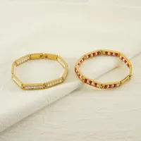 CARLIDANA Latest Stainless Steel Jewelry Red and White Color Orula Bracelet Assorted Beads Unisex Wristband For Ladies 1