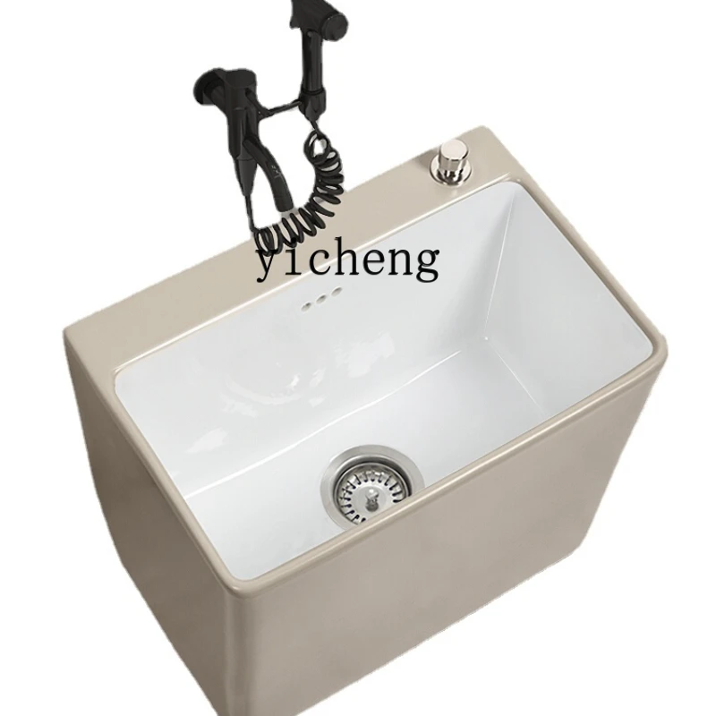 

XL Mop Pool Floor-Standing Mop Pool Rectangular Mop Sink Splash-Proof Water Mop Basin