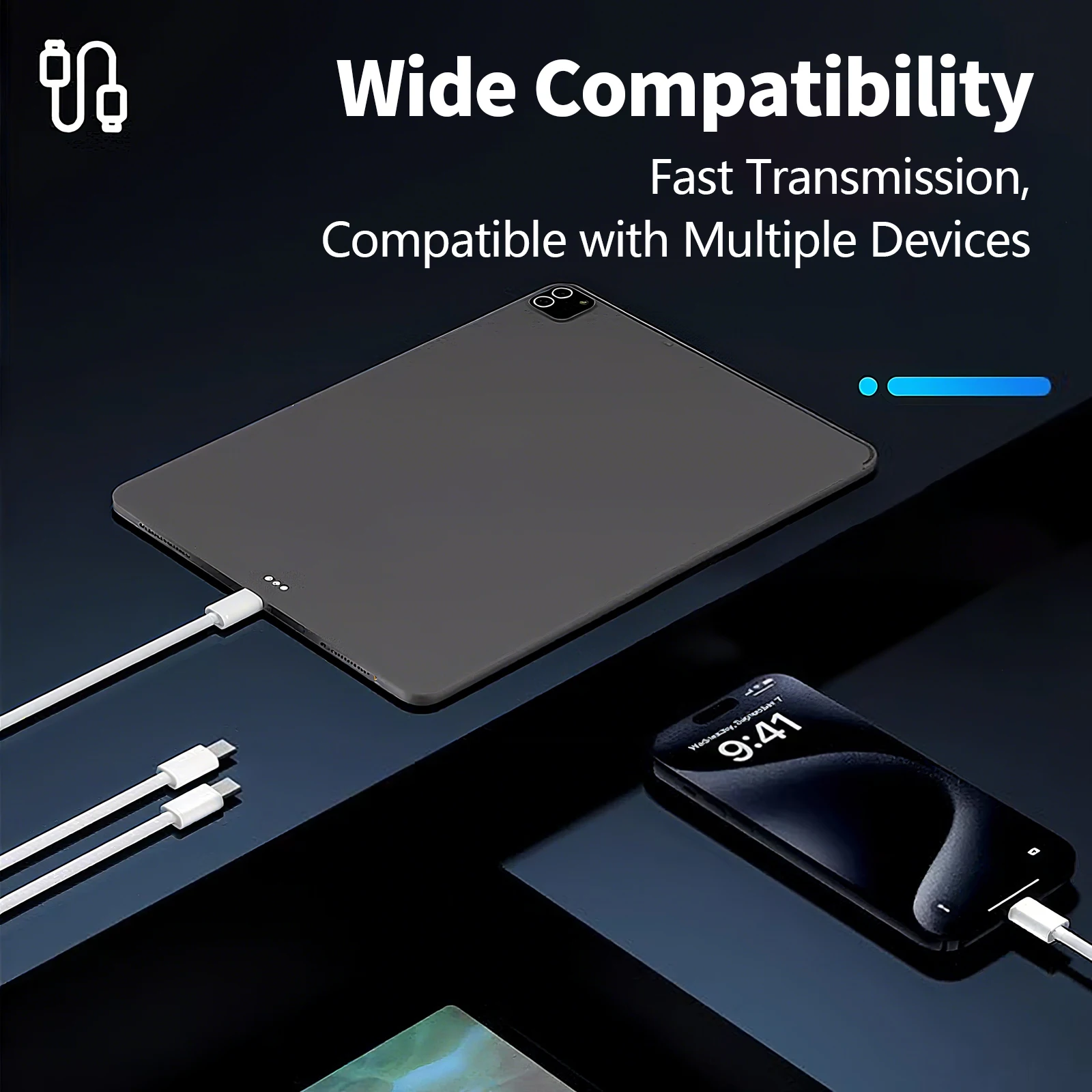 High-Speed 240W USB-C to USB-C Braided Charging Cable - 5A Fast Charge Cord